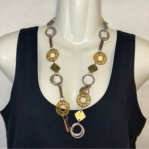 Jewelry Gold and Silver Geometric‎ Necklace vintage
